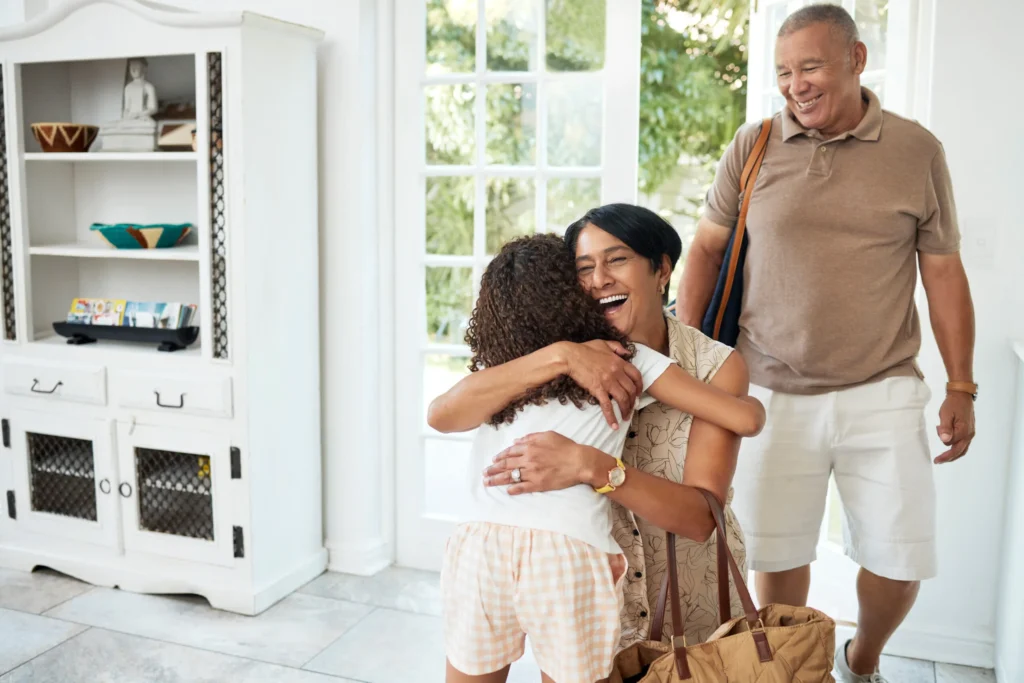A First Connect LLC consultant helping a homeowner choose the most reliable smart home security systems in Georgia to protect their property.